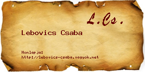 Lebovics Csaba névjegykártya
