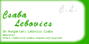 csaba lebovics business card